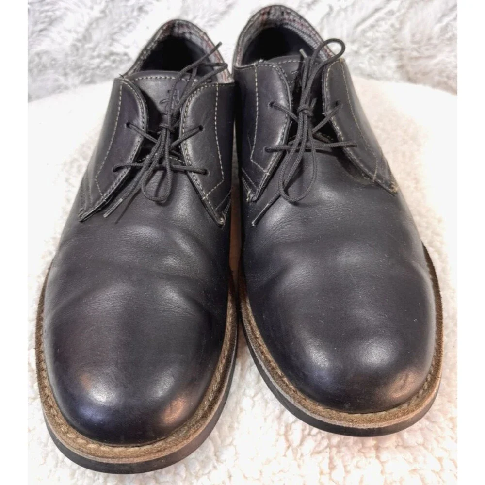 Original Penguin Black Dark Brown Leather Loafers Oxfords‎ Men's 12